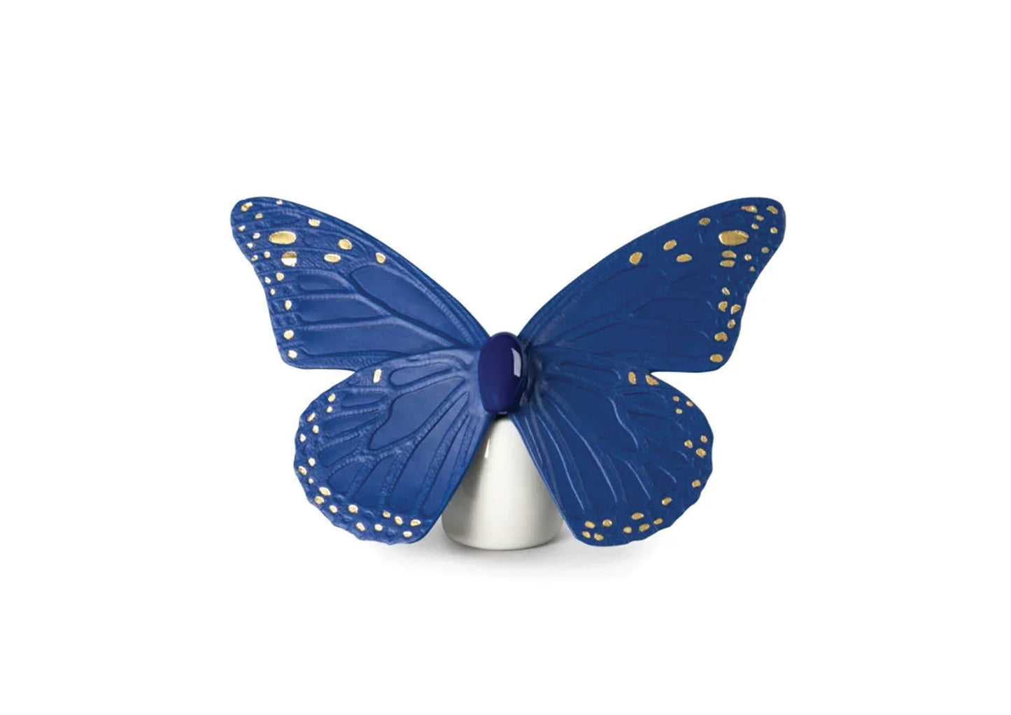 Butterfly Figurine. Golden Luster & Blue