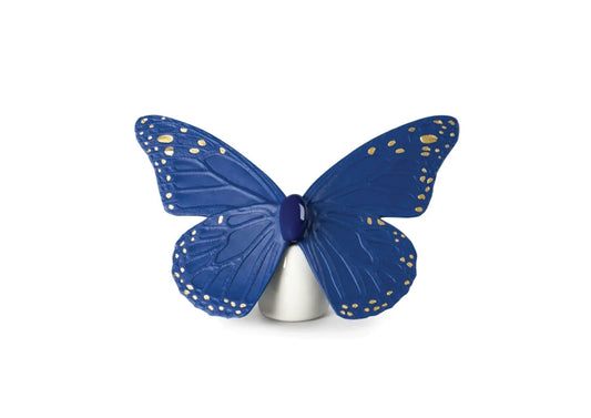 Butterfly Figurine. Golden Luster & Blue