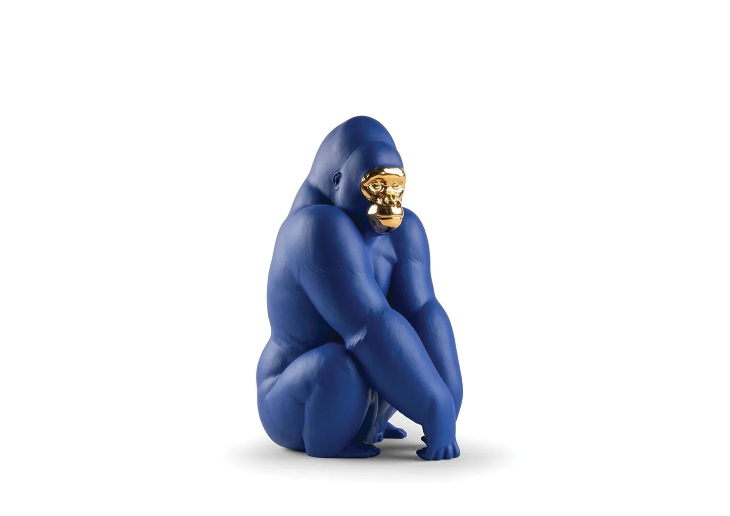 Gorilla Figurine. Blue-Gold. Limited Edition