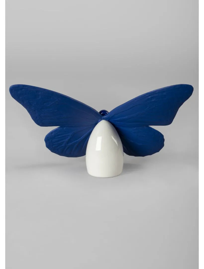 Butterfly Figurine. Golden Luster & Blue