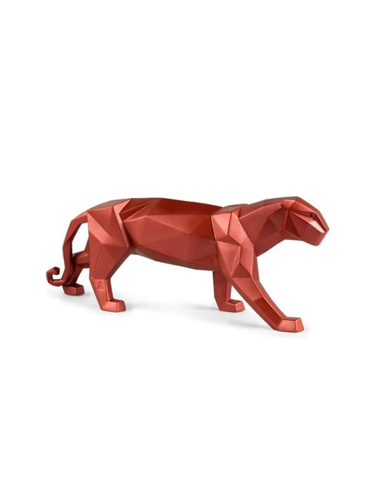 Panther Figurine. Metallic red