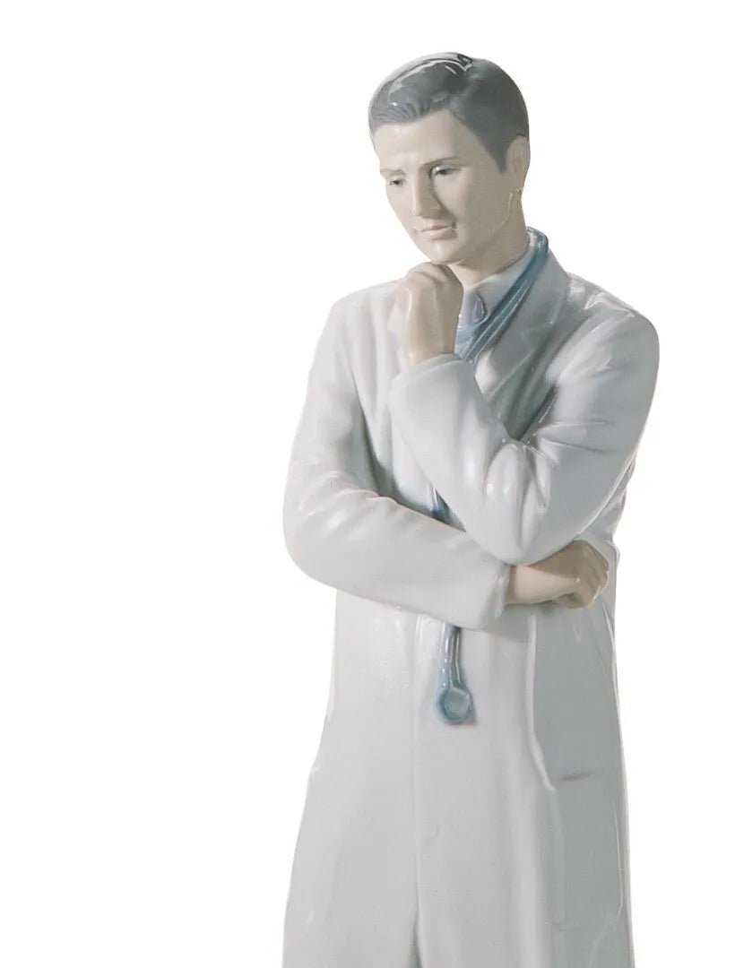 Male Doctor Figurine. Fair skin