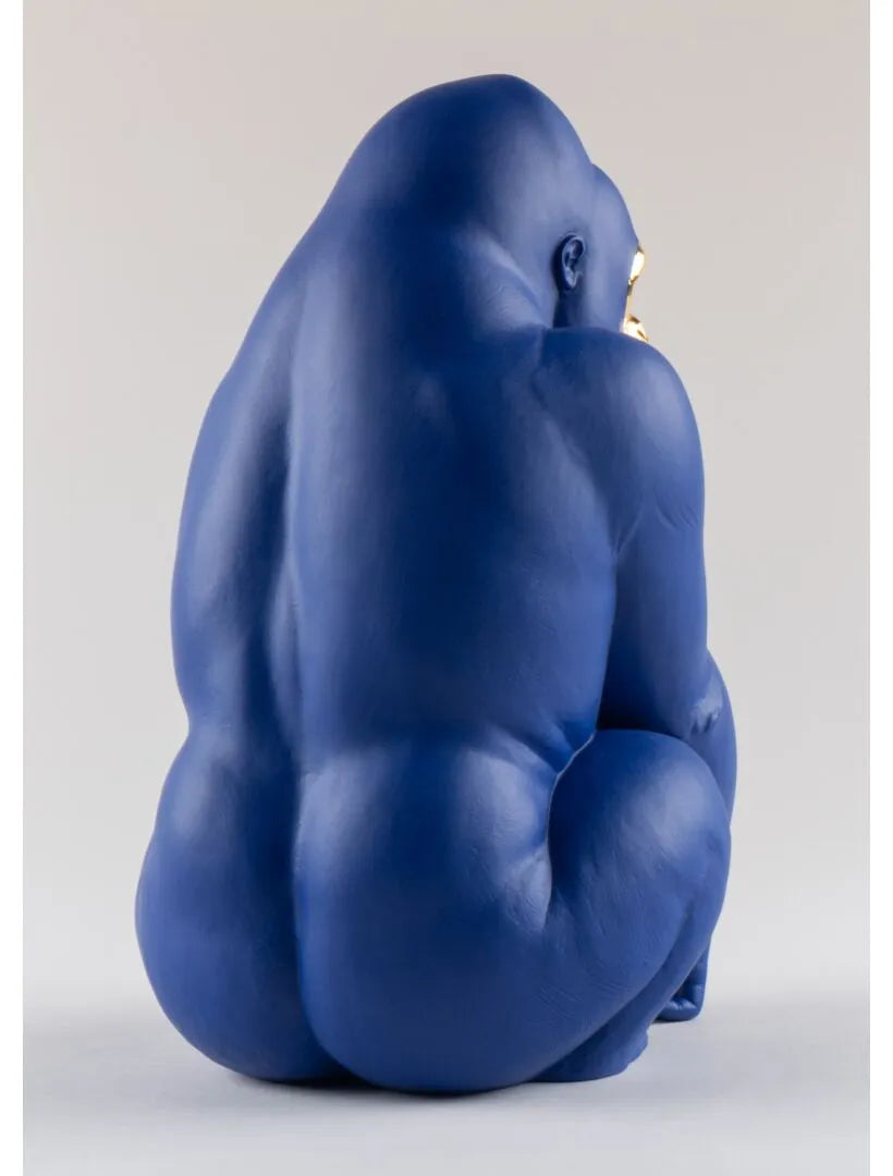 Gorilla Figurine. Blue-Gold. Limited Edition